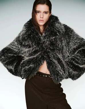 Urban Revivo Faux Fur Straight Jacket Size 6